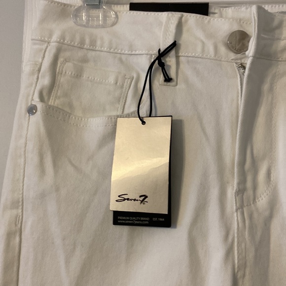 Seven7  High Rise Strech Ankle Skinny Women White Jeans Pants size 6 brand new - Picture 4 of 12
